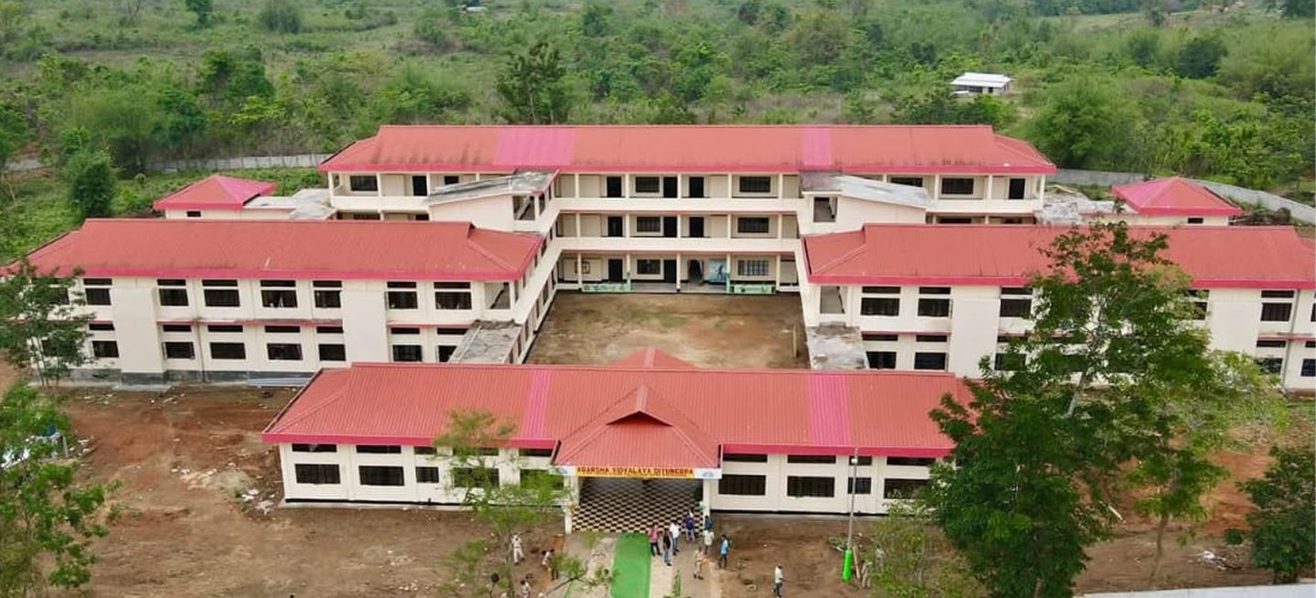 School Campus with red roofed buildings